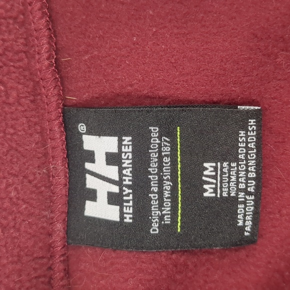 HELLY HANSEN Daybreaker Fleece Jacket Size Medium Burgundy - Picture 3 of 4
